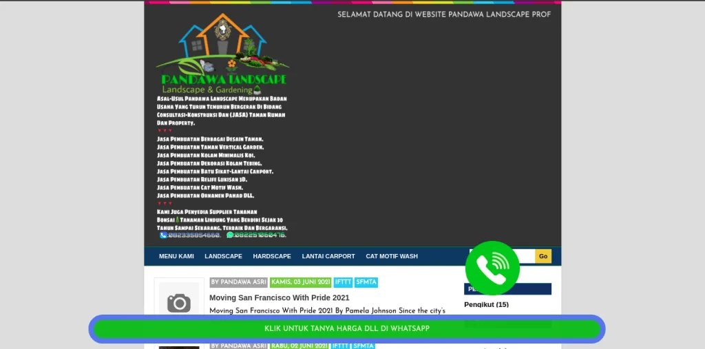 Tampak situs website Pandawa Asri, foto: screenshots