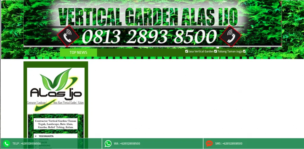 Tampak situs website Taman Alas Ijo, foto: screenshots