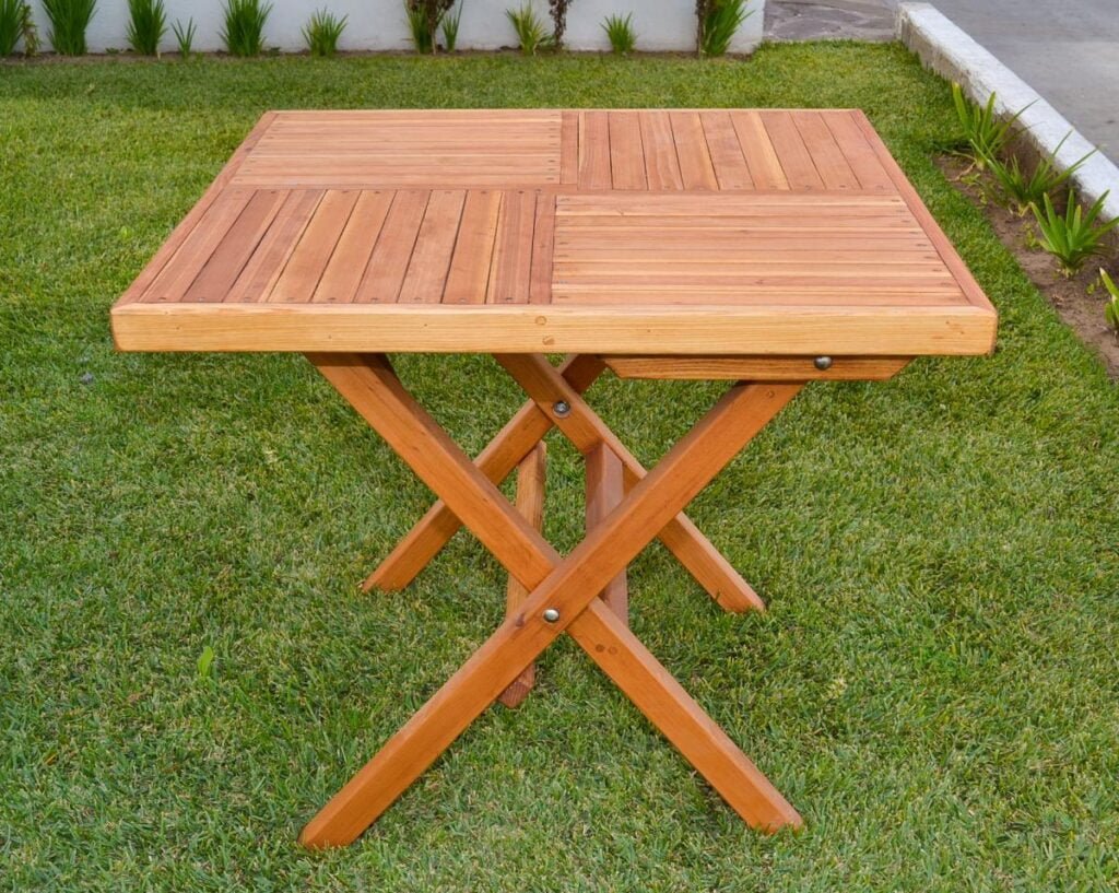 Handcrafted wood folding table