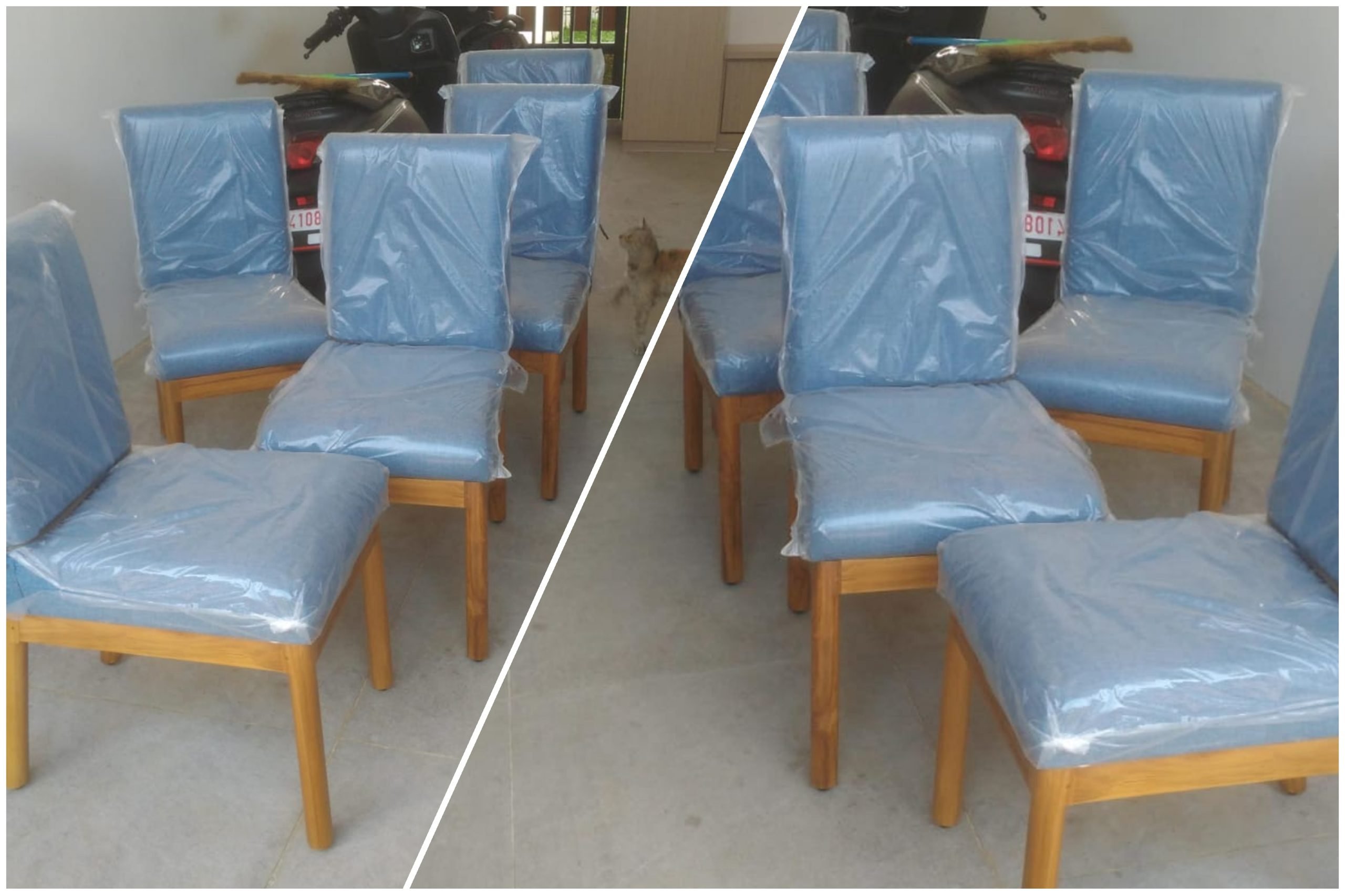 Hasil pengerjaan kursi makan kayu minimalis Tn N. Sumber: doc pribadi