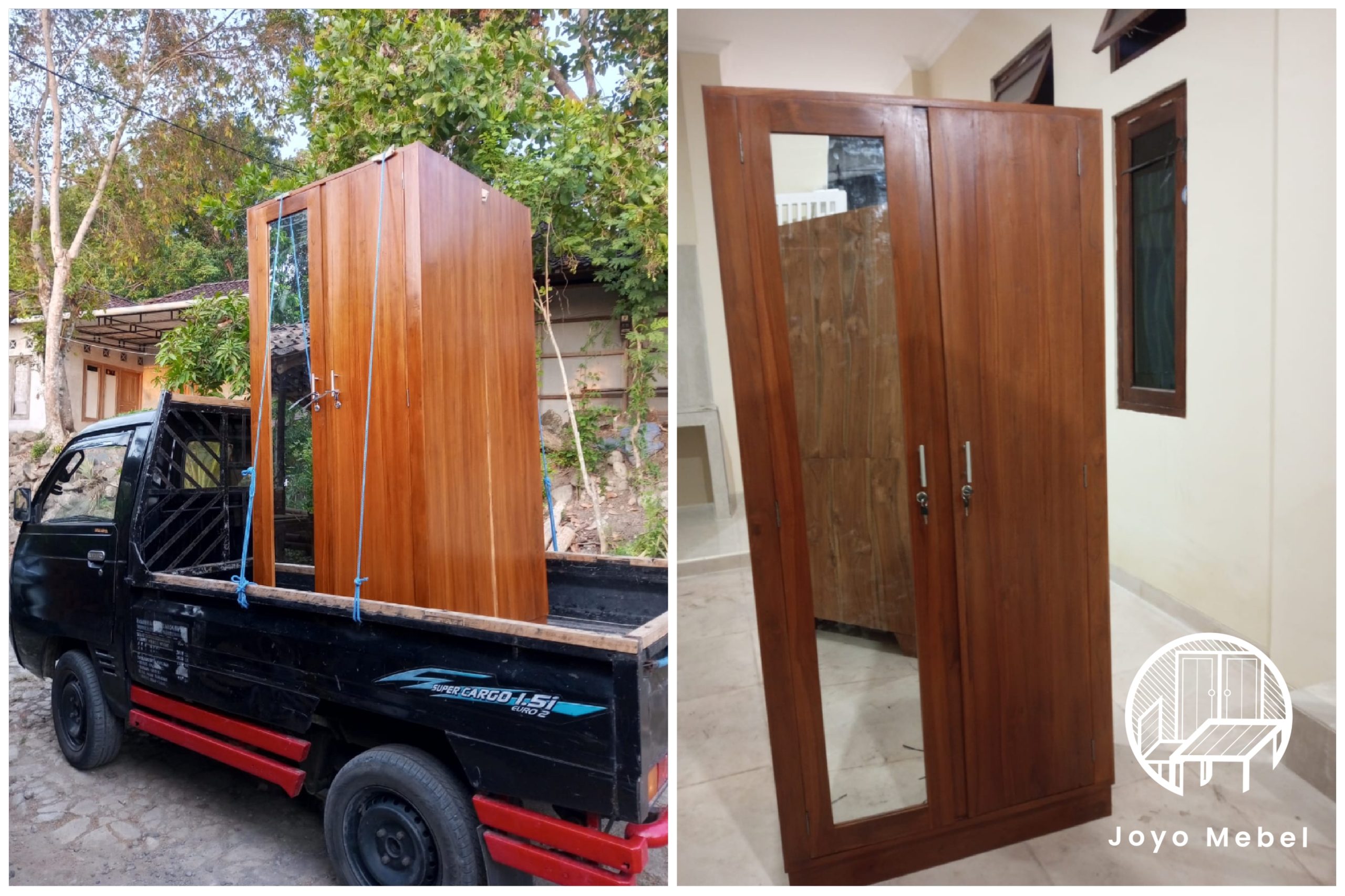 Lemari kayu jati dua pintu ibu R. Sumber: doc pribadi