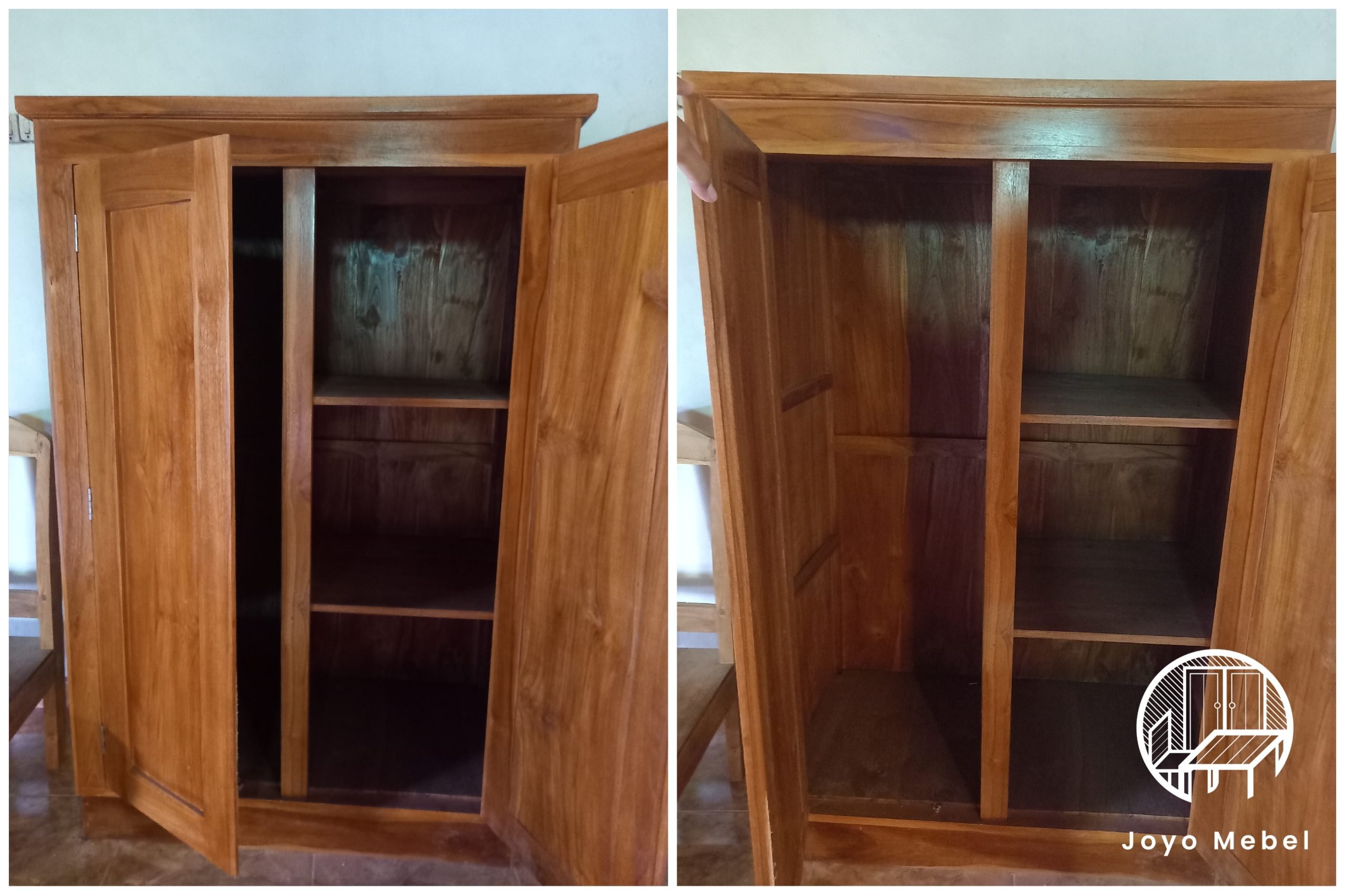 Lemari kayu jati dua pintu Tn B. Sumber: doc pribadi