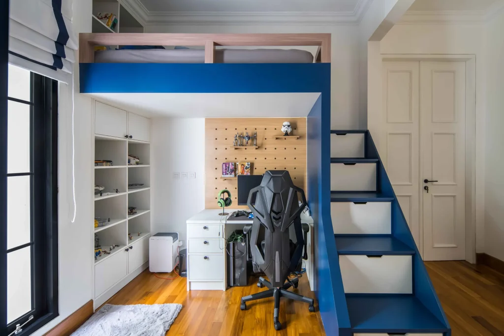 Loft bed minimalis untuk dewasa. Sumber: Maxtrixkids.com