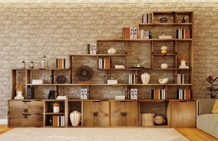 Contoh rak kayu untuk penyimpanan, Sumber: rebornfurniture.co.uk